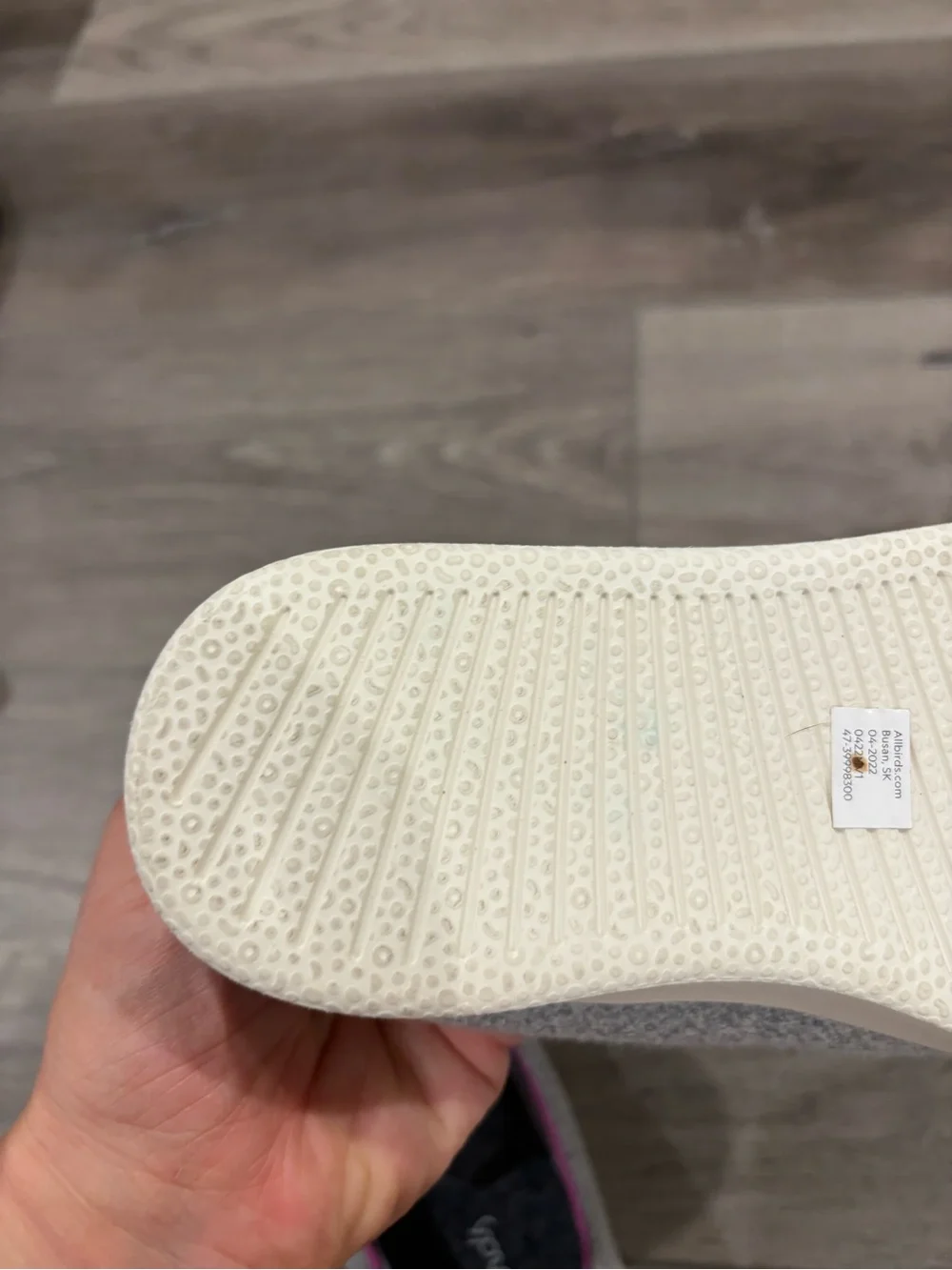 allbirds Kids Slip-On Wool Shoes in Gray with Pink Trim 2 smallbirds